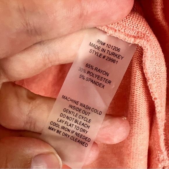 Soft Surroundings Orange V-Neck Side Slit Tunic Top - Picture 5 of 6